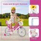 Girls Bike with Basket Doll Seat and Training Wheels Adjustable Pink Bicycle for Kids 3-8